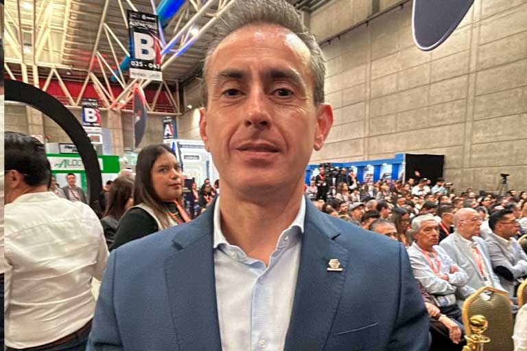 Michel Sojo Quiroz, presidente de Coparmex Zona Metropolitana León, en conferencia sobre el presupuesto federal.