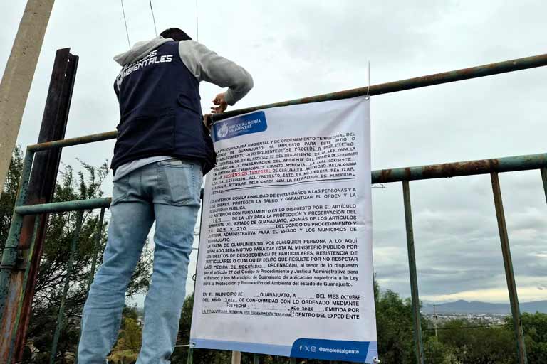 Suspende PAOT banco de material pétreo en Salamanca
