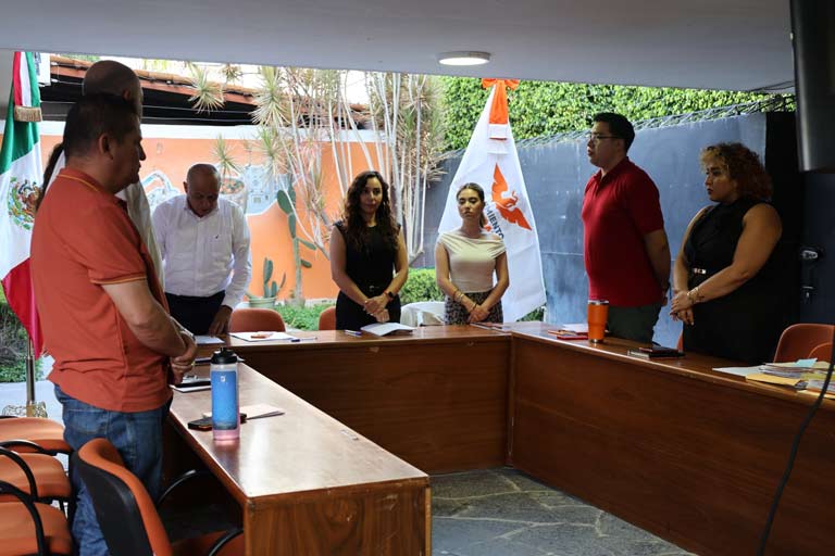 ulma Rocha, coordinadora estatal de Movimiento Ciudadano, durante la sesión de la Comisión Operativa en Guanajuato.